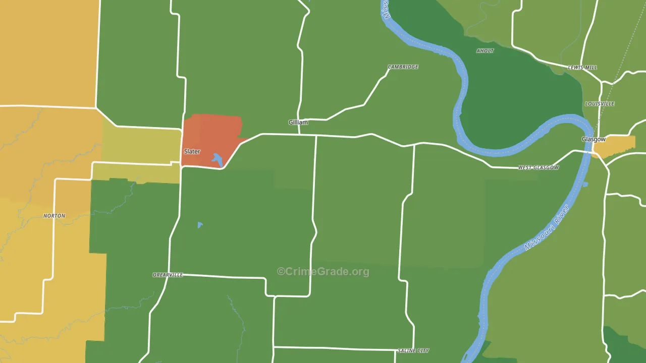 Gilliam, MO Map of Assault Rates