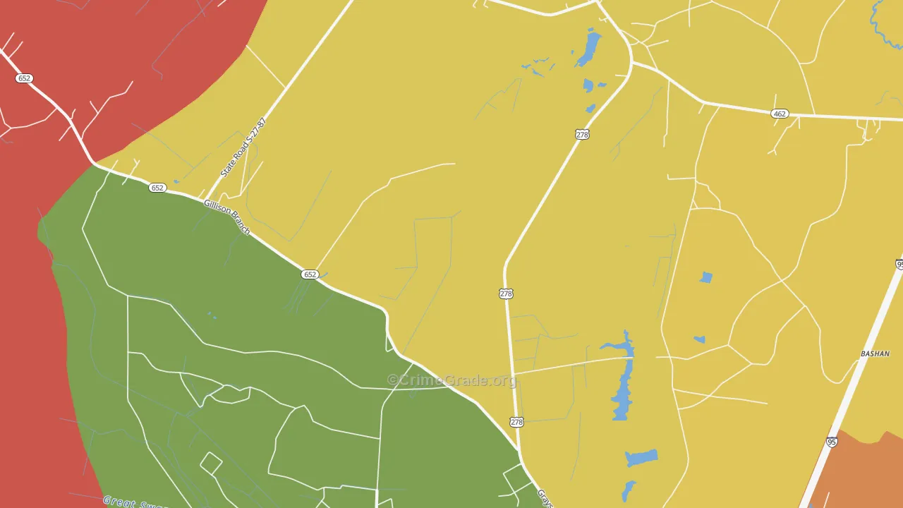 Gillisonville, SC Map of Assault Rates