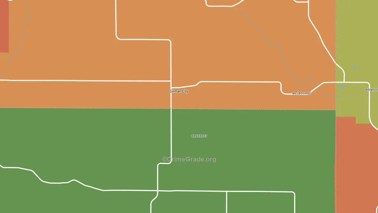 Gilman City, MO Map of Assault Rates