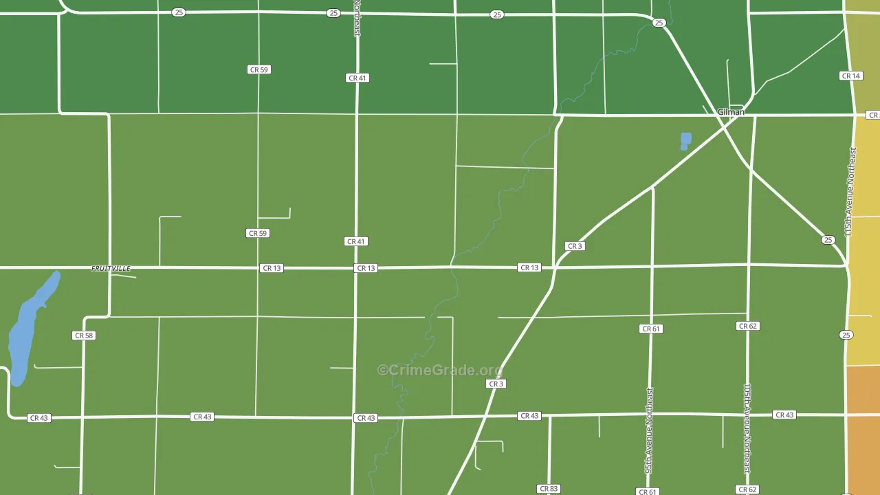 Gilman, MN Map of Assault Rates