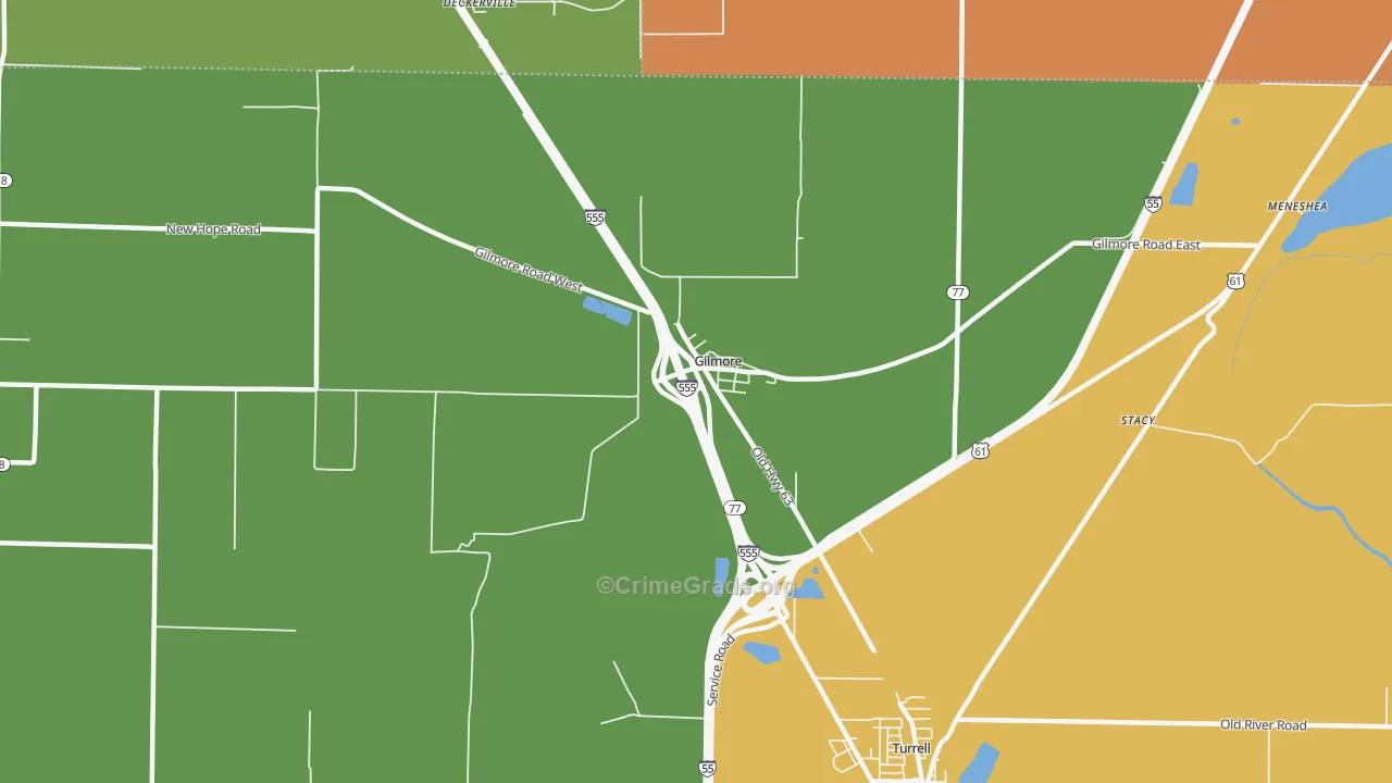 Gilmore, AR Map of Assault Rates
