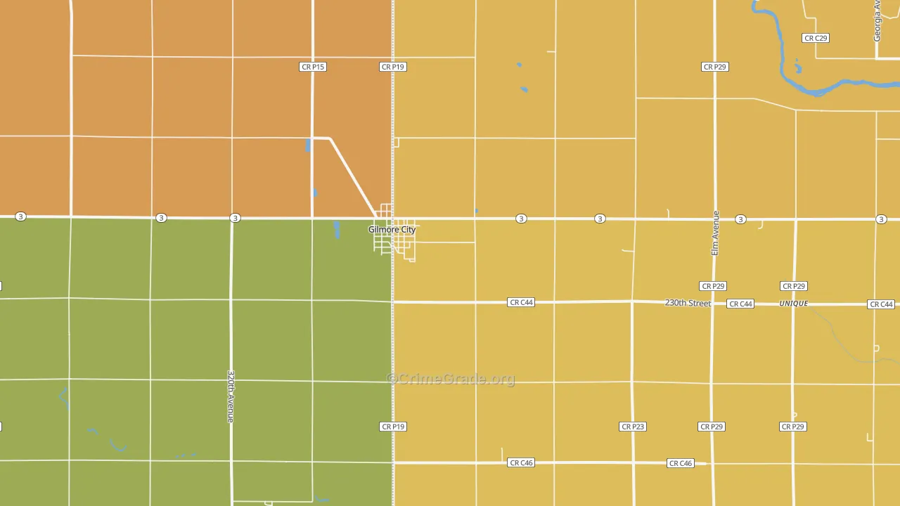 Gilmore City, IA Map of Assault Rates