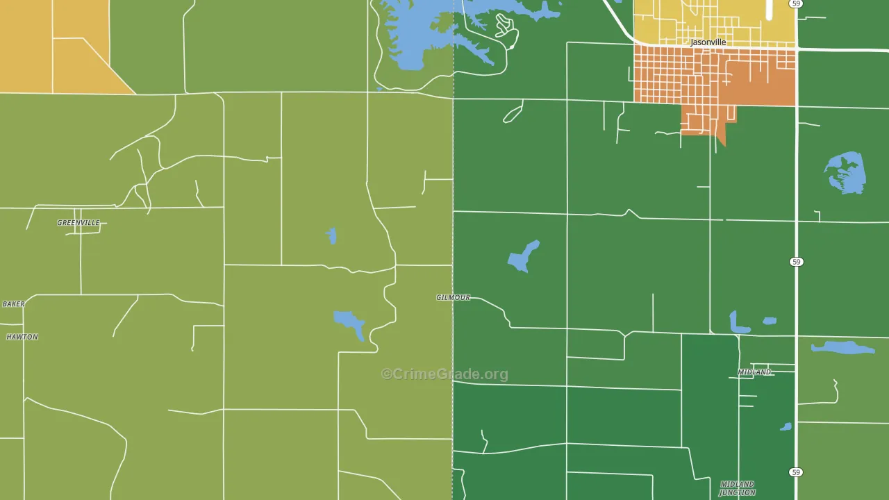 Gilmour, IN Map of Assault Rates