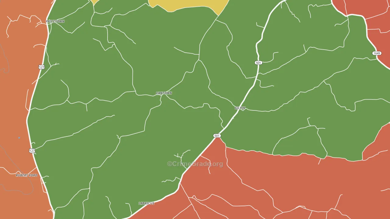 Gilpin, KY Map of Assault Rates