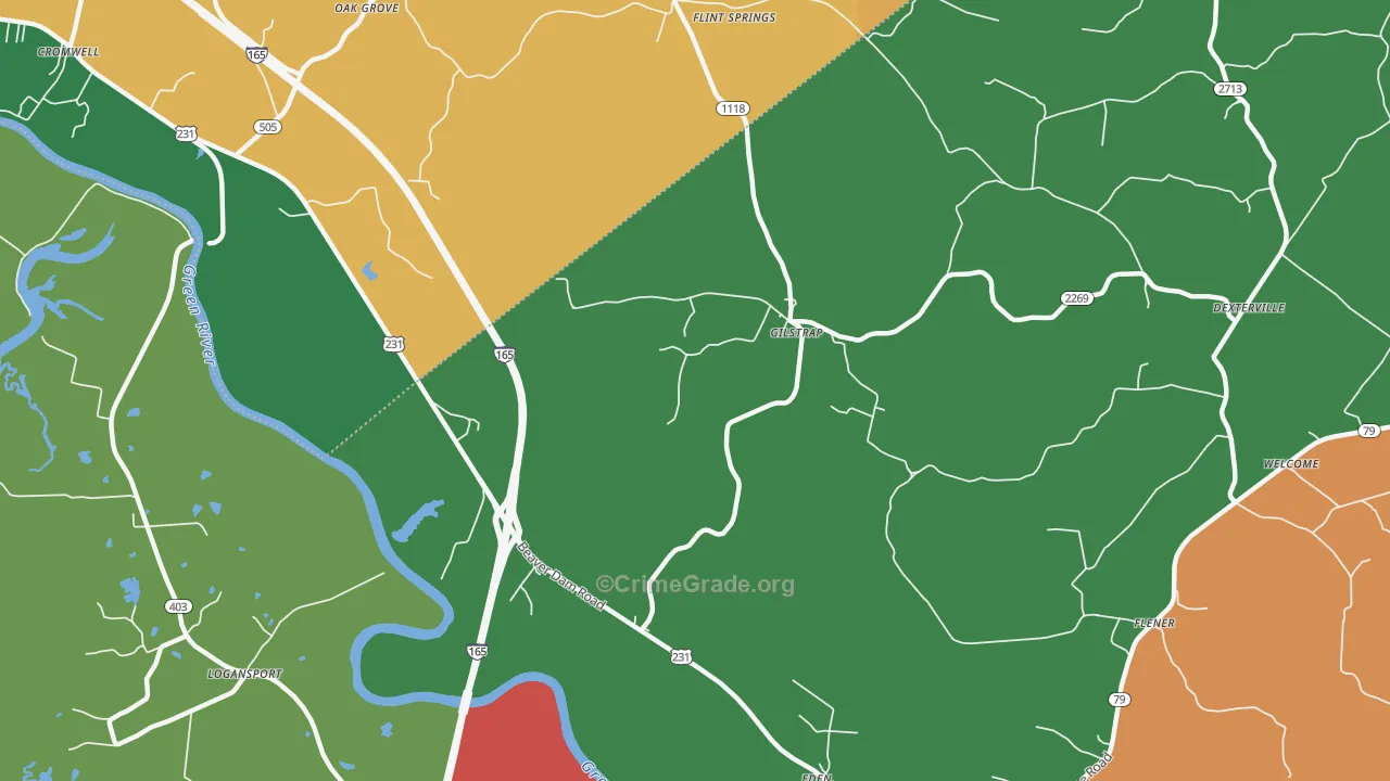 Gilstrap, KY Map of Assault Rates