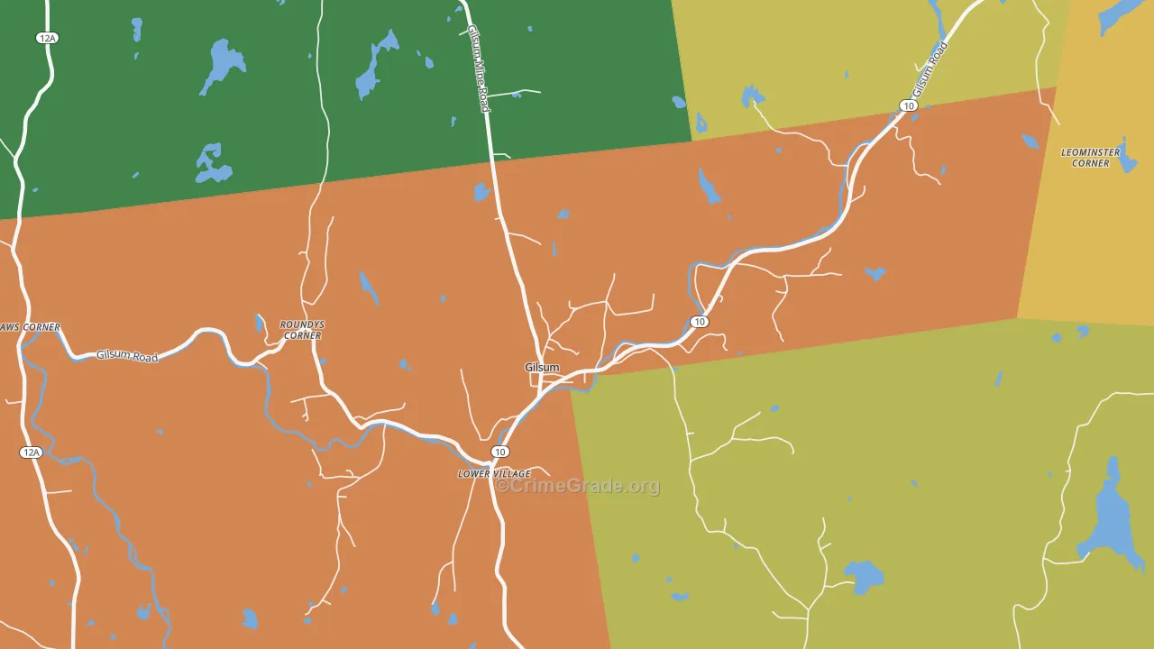 Gilsum, NH Map of Assault Rates