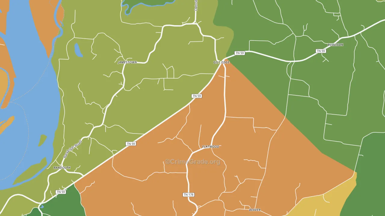 Gilt Edge, TN Map of Assault Rates