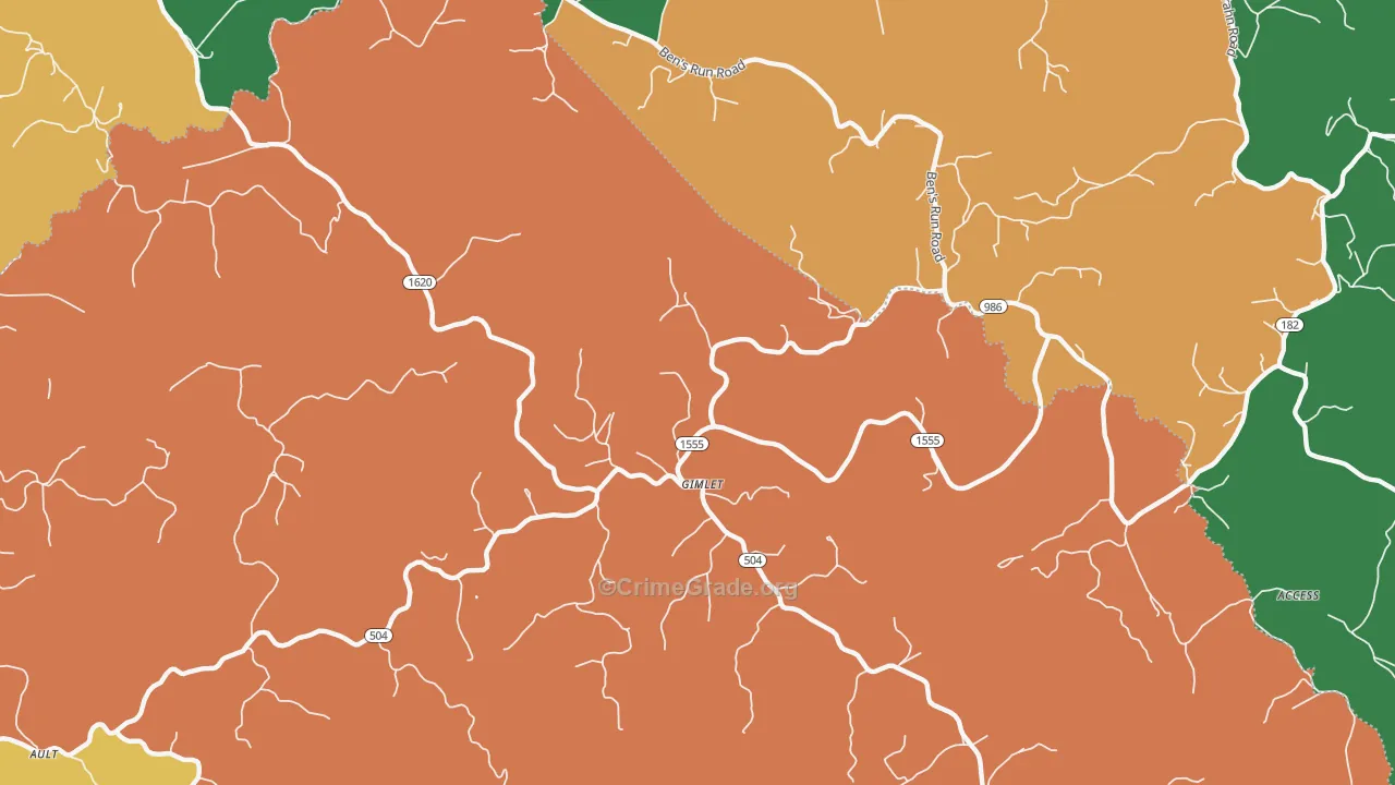 Gimlet, KY Map of Assault Rates