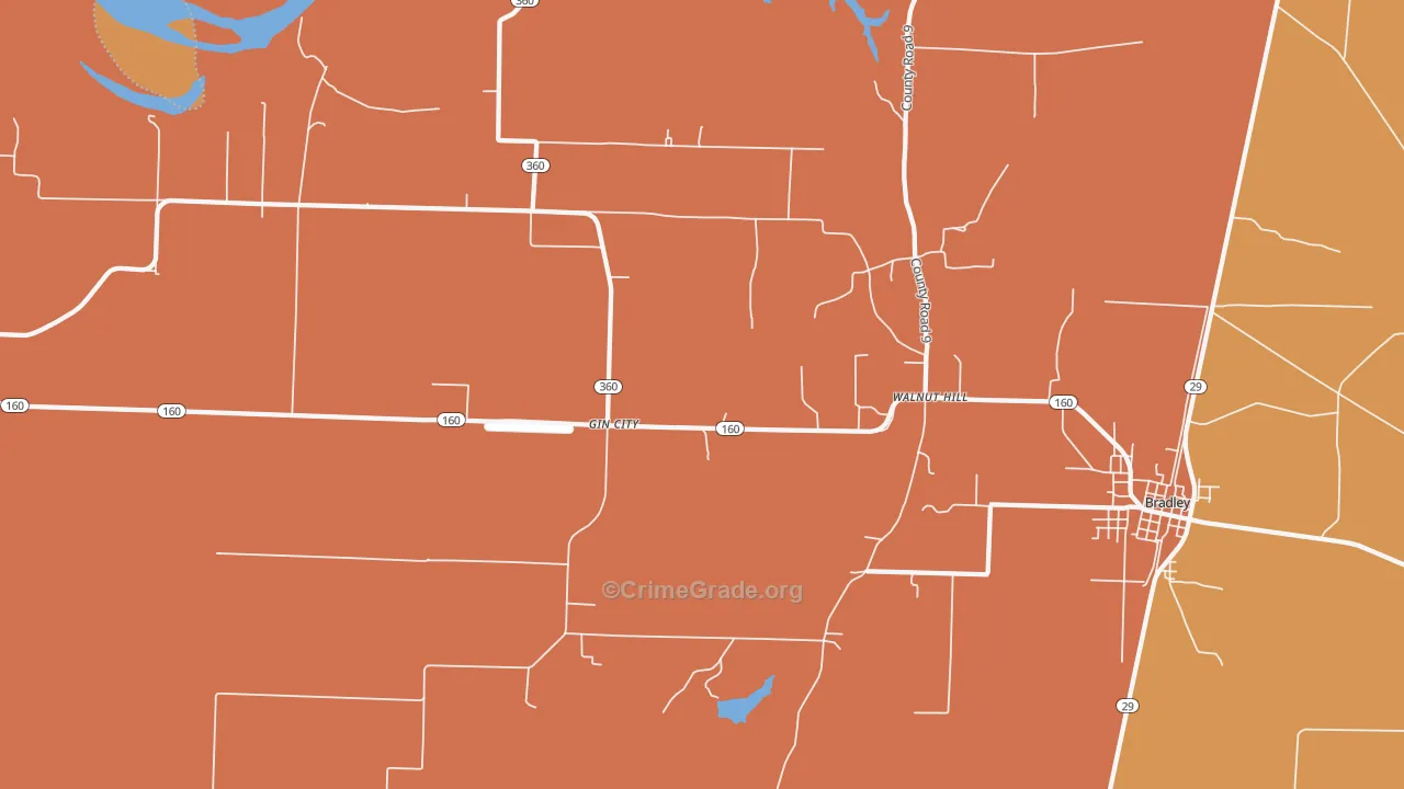 Gin City, AR Map of Assault Rates