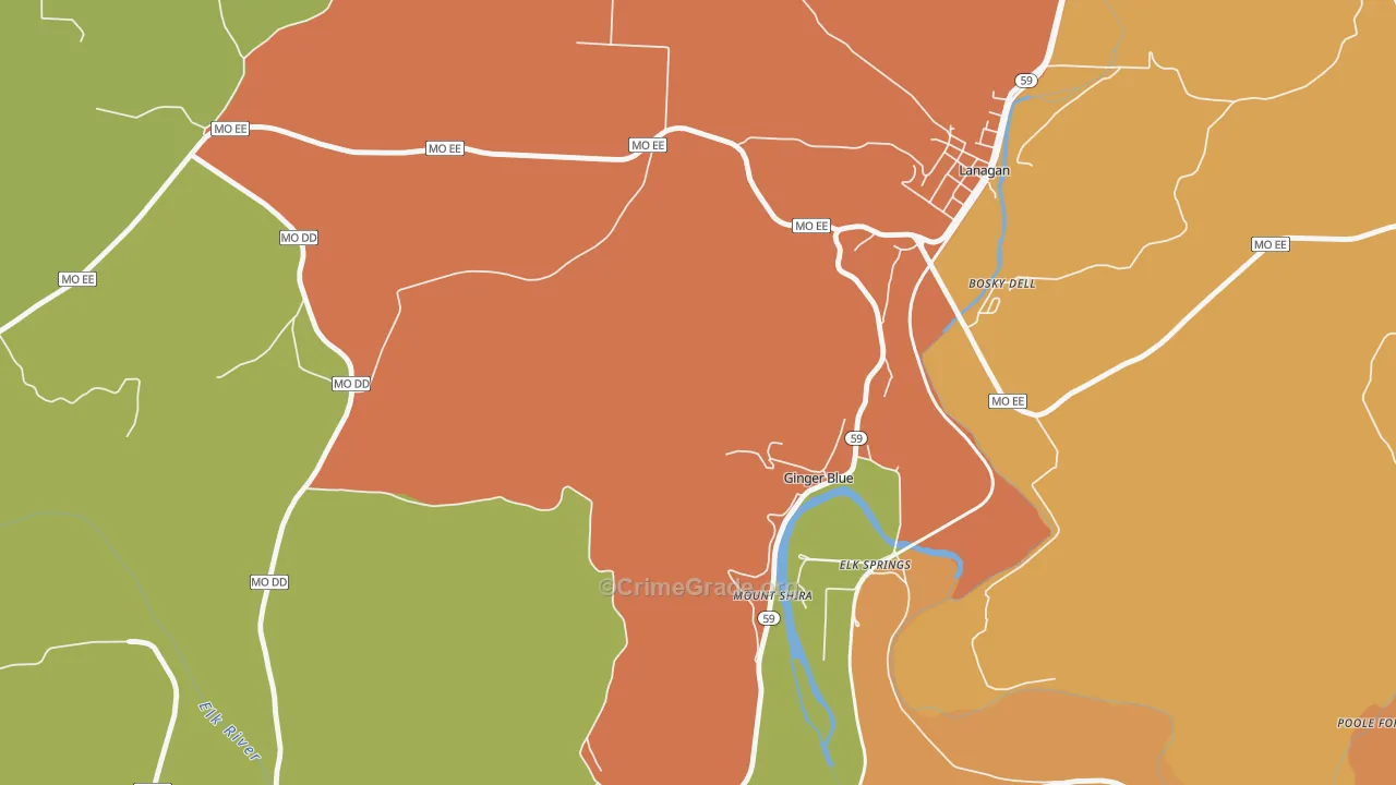 Ginger Blue, MO Map of Assault Rates