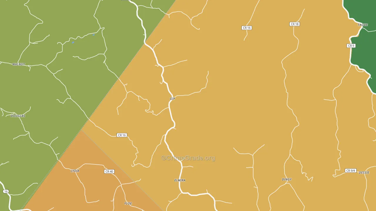 Gip, WV Map of Assault Rates