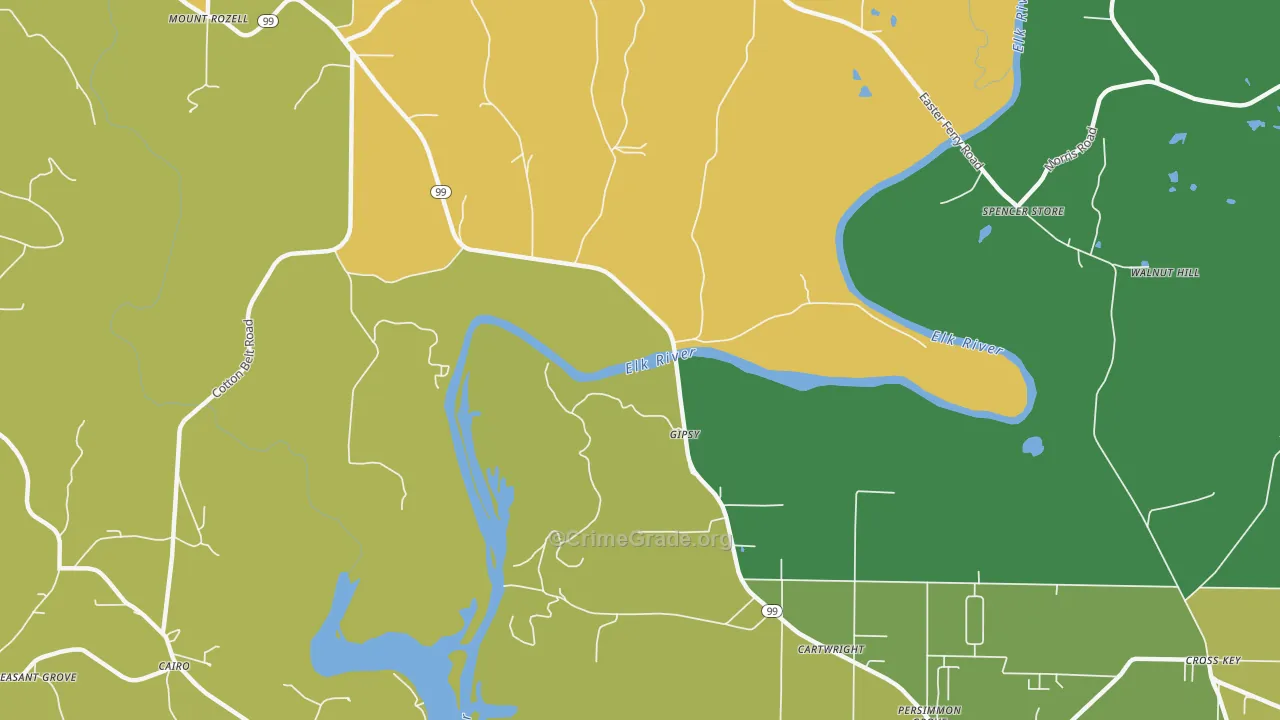 Gipsy, AL Map of Assault Rates
