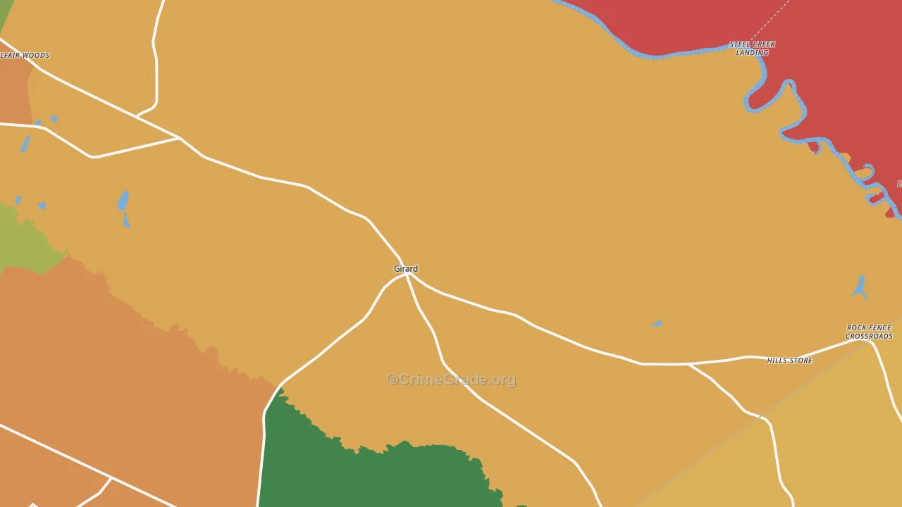 Girard, GA Map of Assault Rates