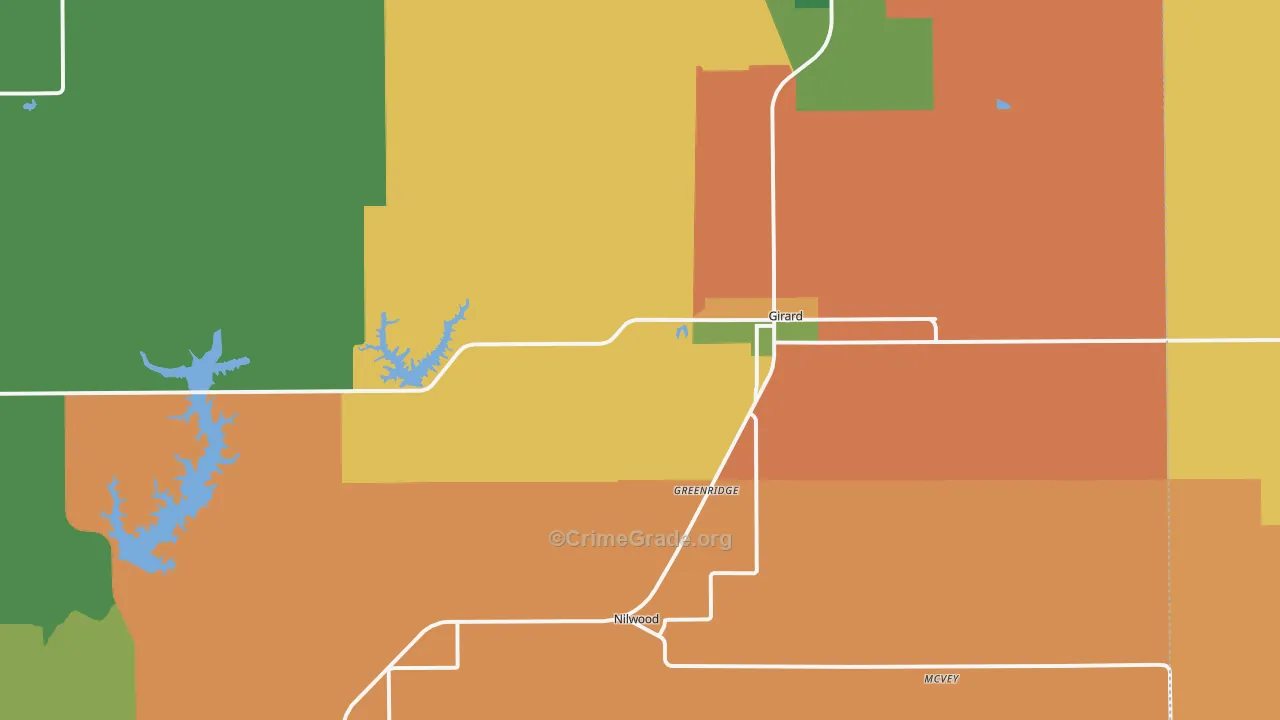 Girard, IL Map of Assault Rates