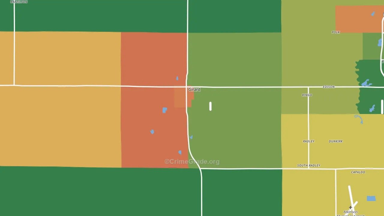 Girard, KS Map of Assault Rates