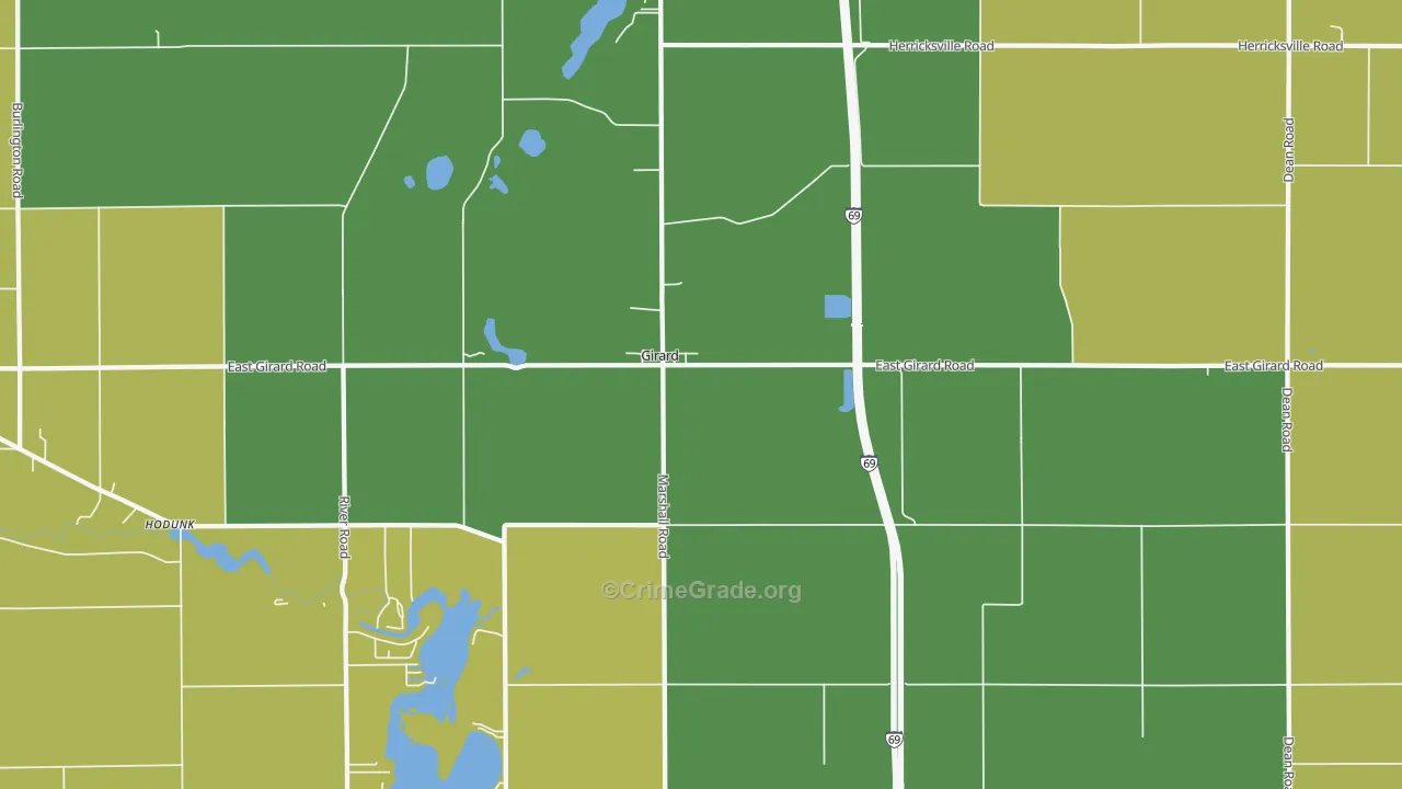 Girard, MI Map of Assault Rates