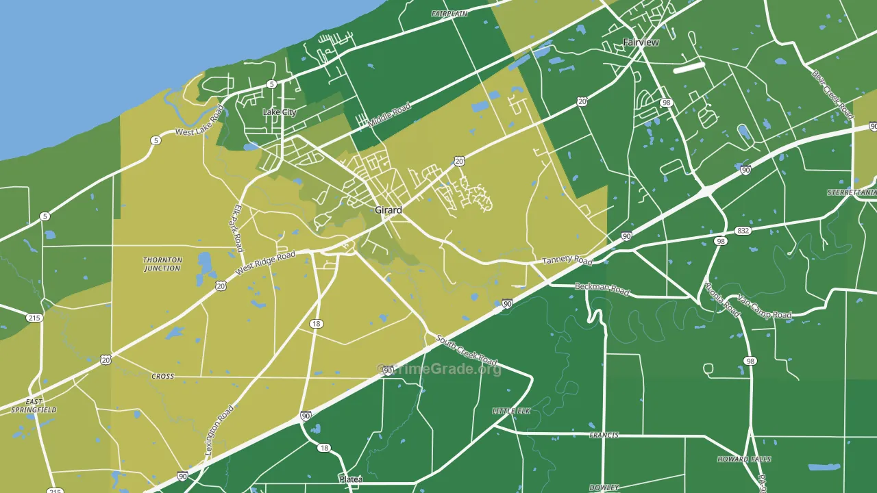 Girard, PA Map of Assault Rates