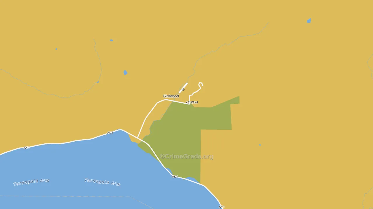 Girdwood, AK Map of Assault Rates