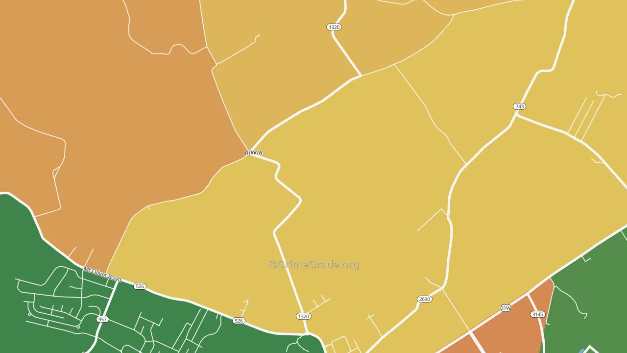 Girkin, KY Map of Assault Rates