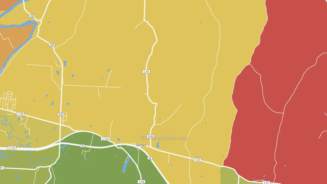 Givens, OH Map of Assault Rates