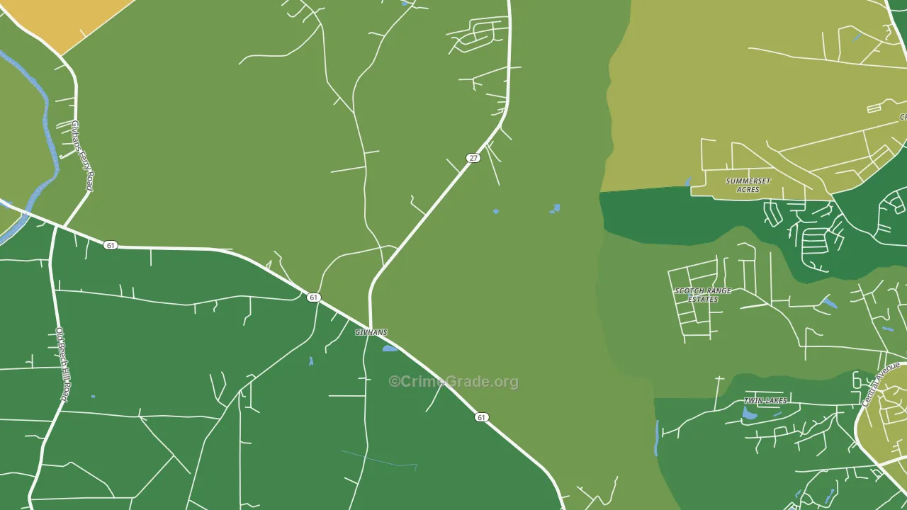 Givhans, SC Map of Assault Rates