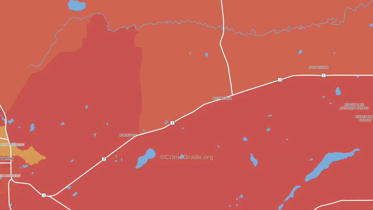 Glacier County, MT Map of Assault Rates