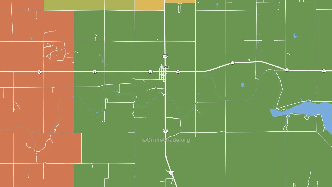 Glade, KS Map of Assault Rates