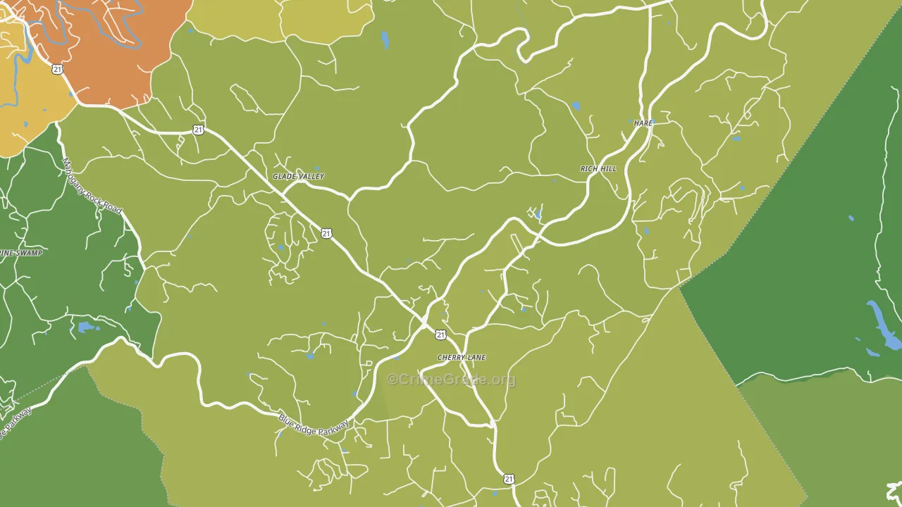Glade Valley, NC Map of Assault Rates