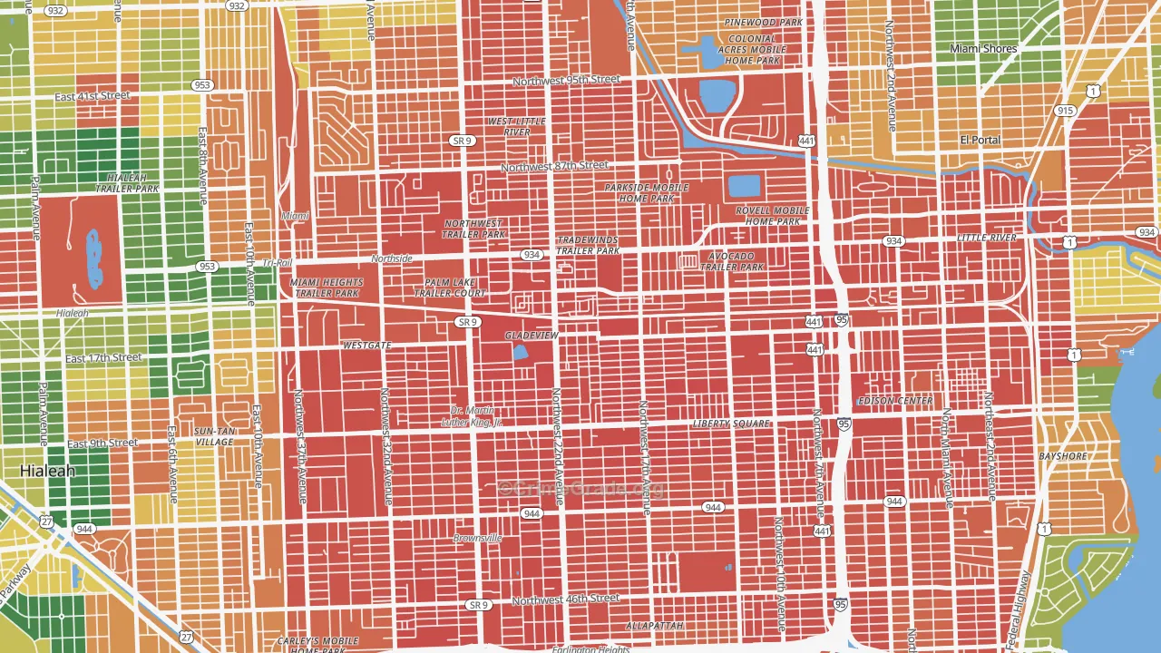 Gladeview, FL Map of Assault Rates