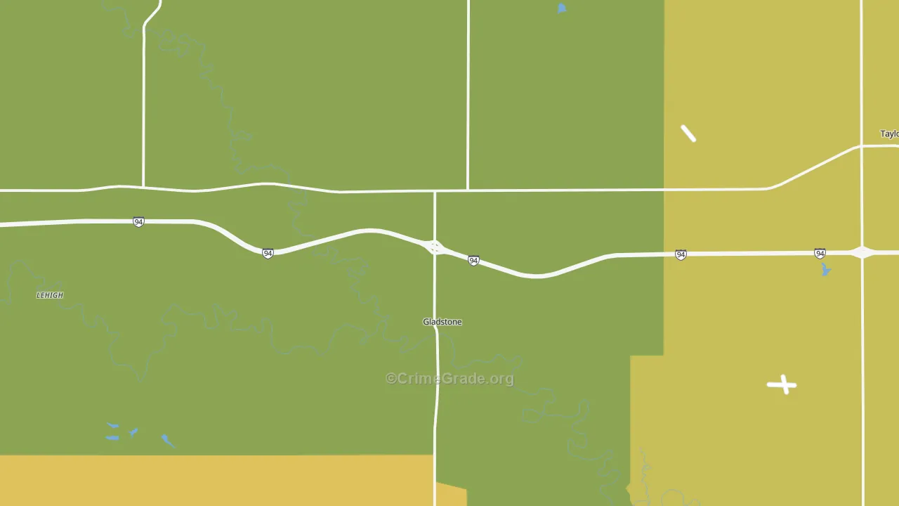 Gladstone, ND Map of Assault Rates