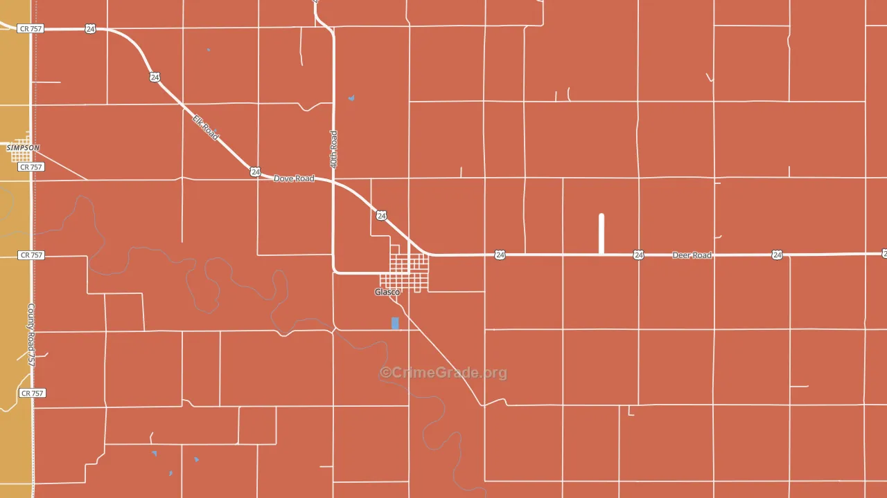 Glasco, KS Map of Assault Rates