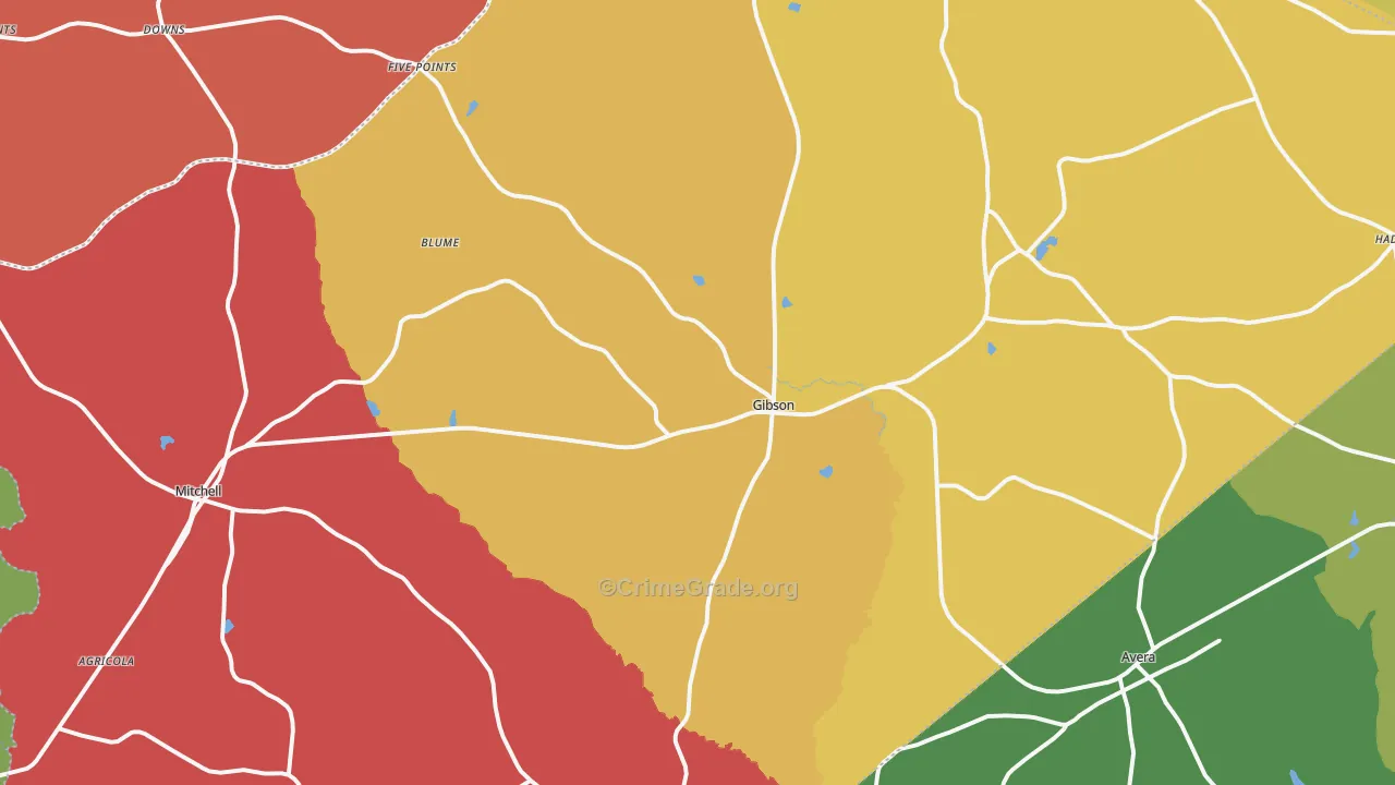 Glascock County, GA Map of Assault Rates