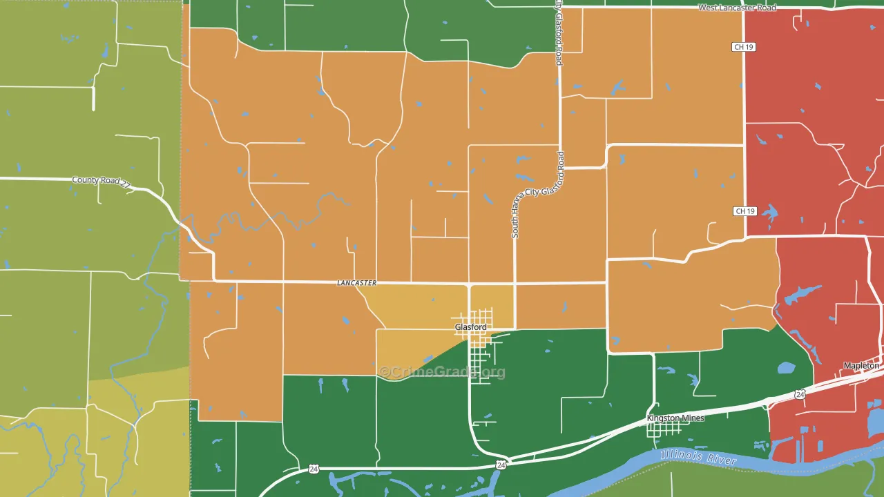 Glasford, IL Map of Assault Rates