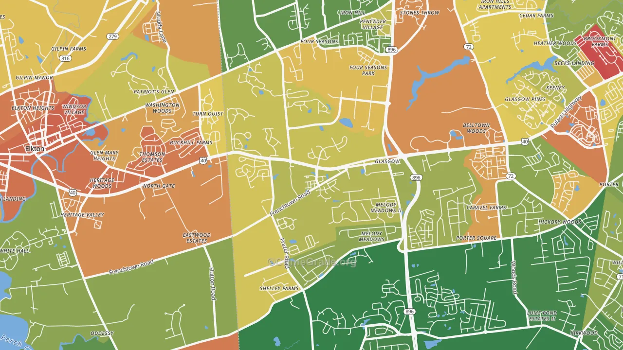 Glasgow, DE Map of Assault Rates