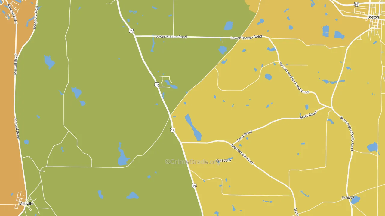 Glasgow, GA Map of Assault Rates