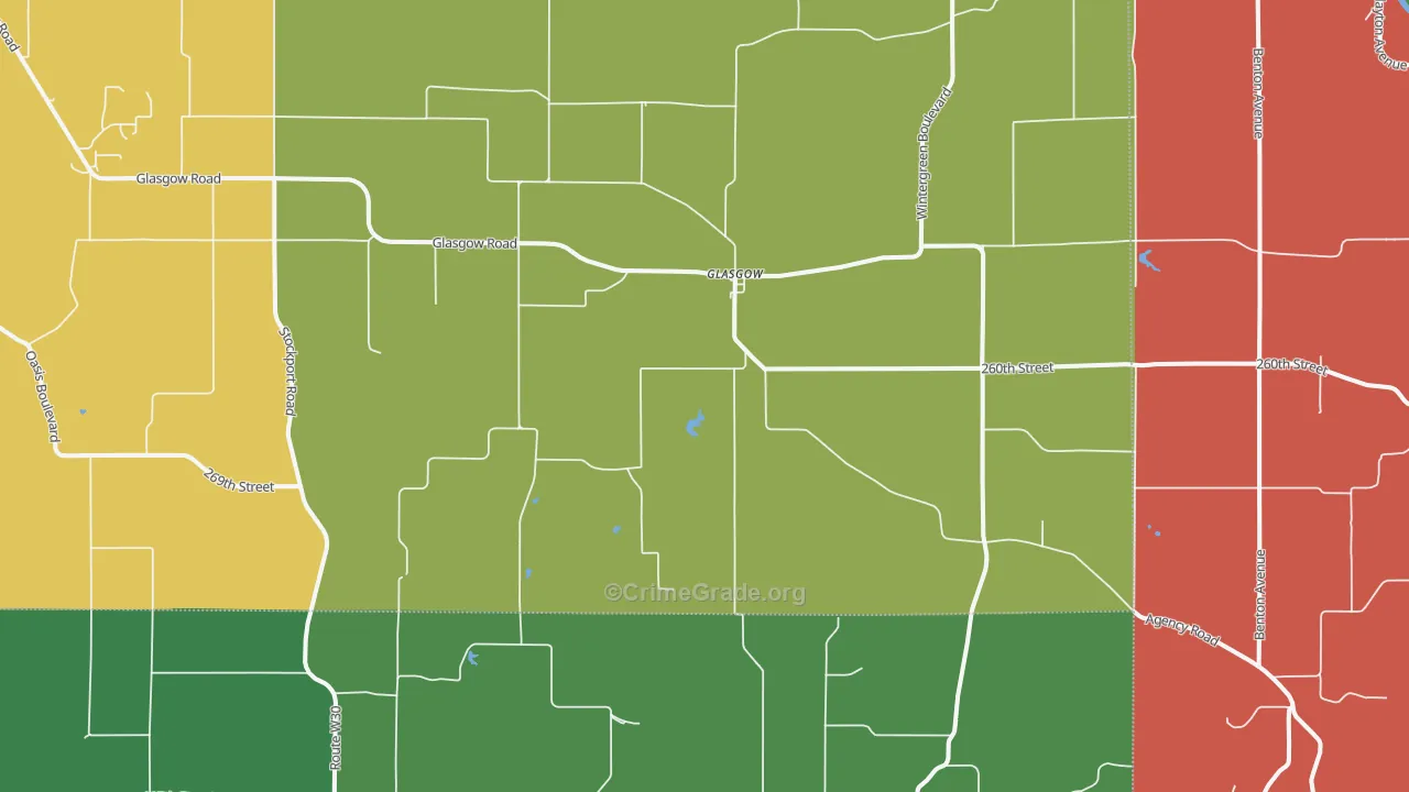 Glasgow, IA Map of Assault Rates