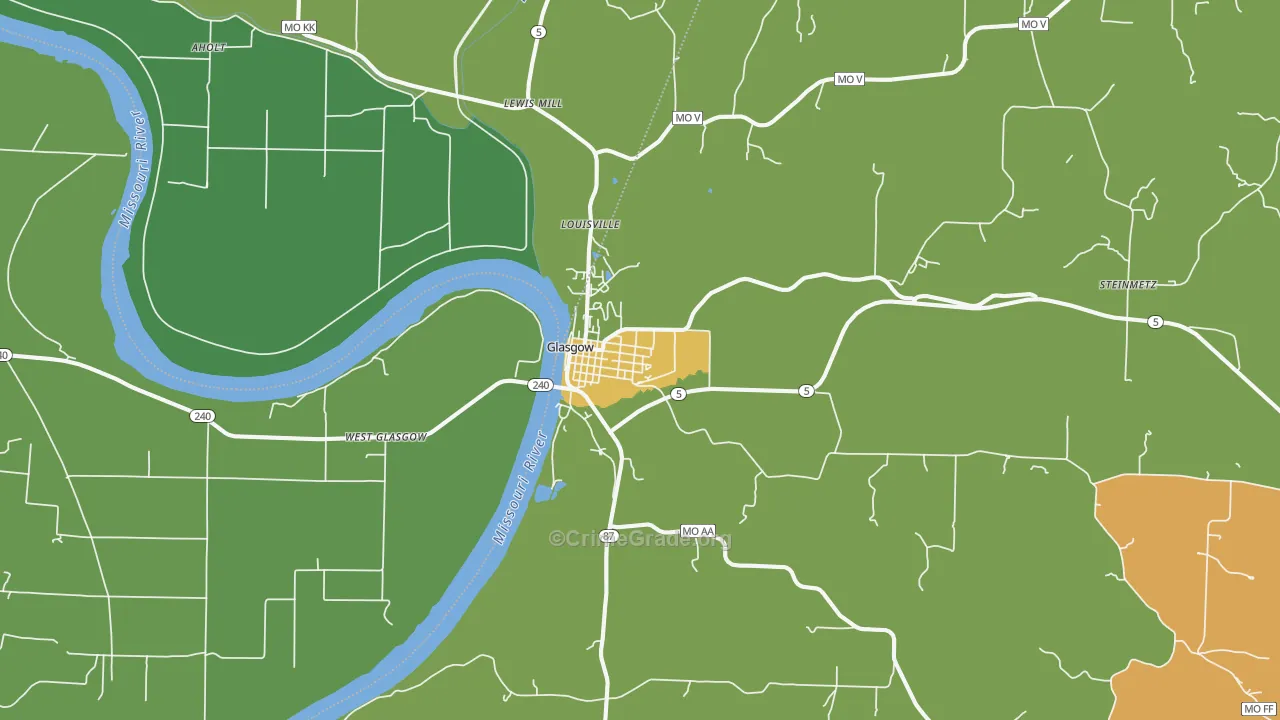 Glasgow, MO Map of Assault Rates