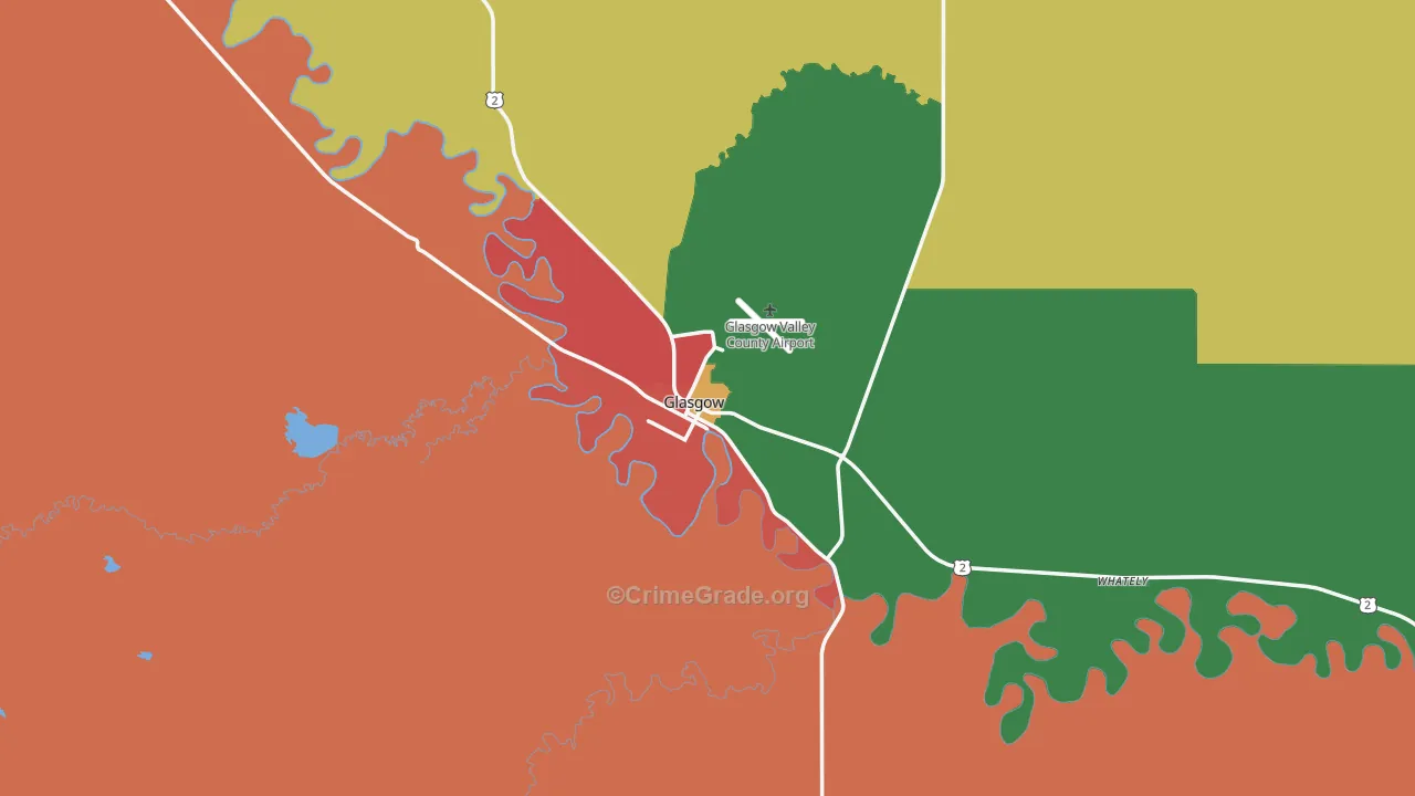 Glasgow, MT Map of Assault Rates