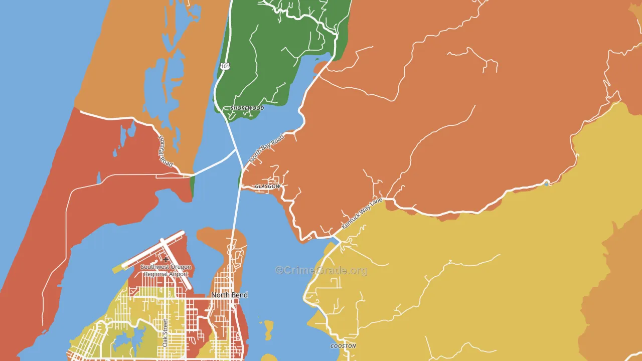 Glasgow, OR Map of Assault Rates