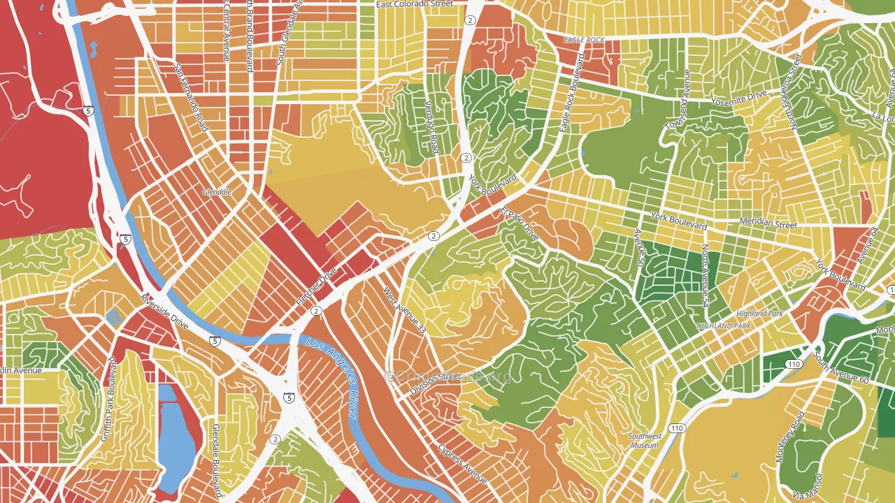 Glassell Park, Los Angeles, CA Map of Assault Rates