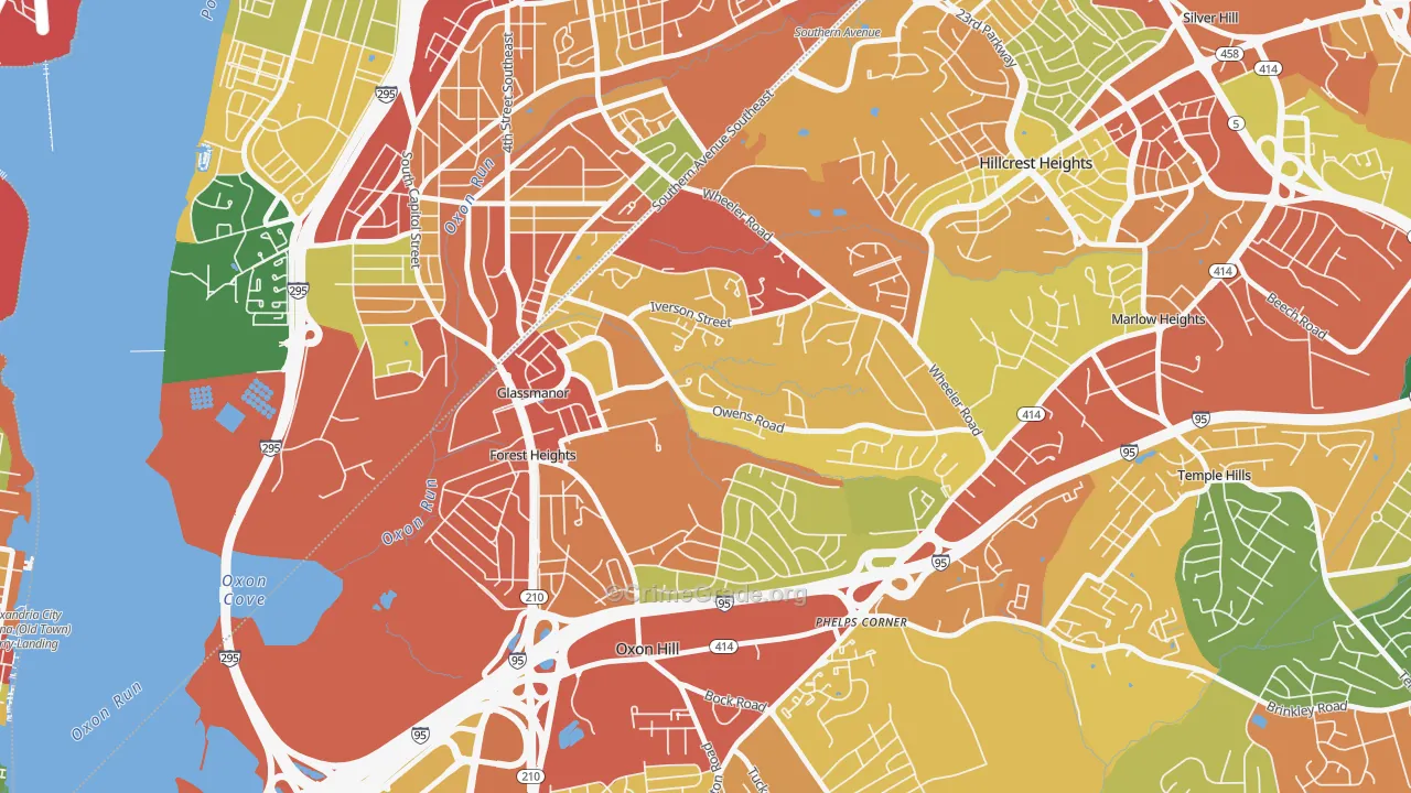 Glassmanor, MD Map of Assault Rates