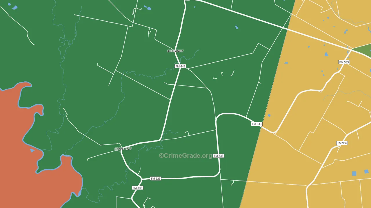 Glaze City, TX Map of Assault Rates