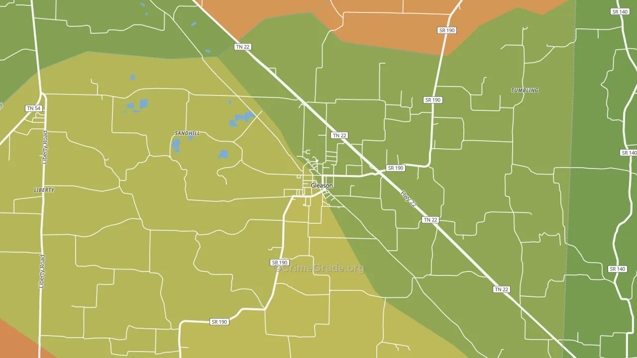 Gleason, TN Map of Assault Rates