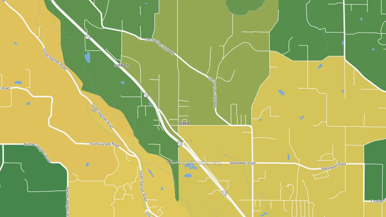 Gleed, WA Map of Assault Rates