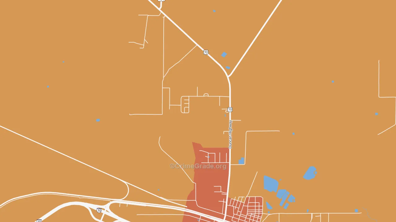 Glen Acres, NM Map of Assault Rates