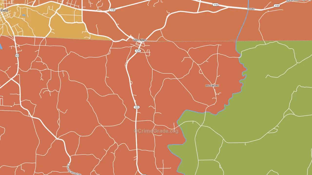 Glen Allen, AL Map of Assault Rates
