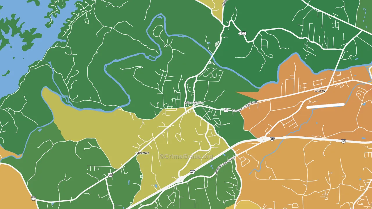 Glen Alpine, NC Map of Assault Rates