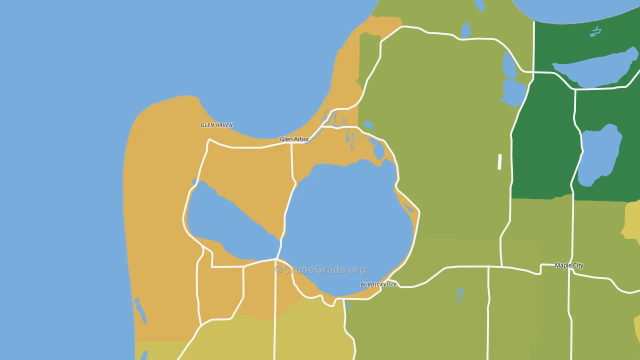 Glen Arbor, MI Map of Assault Rates