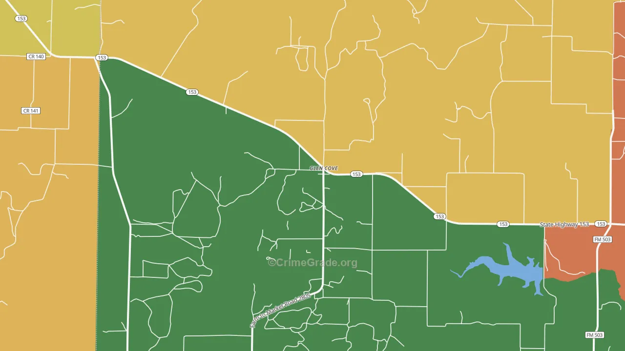 Glen Cove, TX Map of Assault Rates