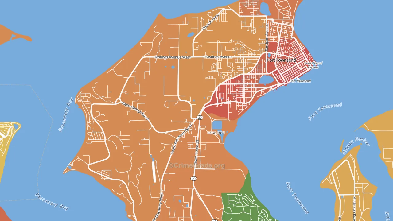 Glen Cove, WA Map of Assault Rates